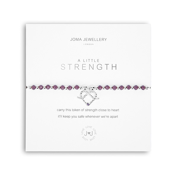 Joma Jewellery Bracciale "A Little Strength" - Argento Placcato Con Ciondoli E Poesia - Regalo Sentimentale Per Amiche E Momenti Speciali